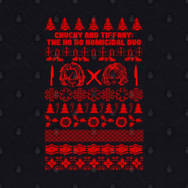 Chucky and Tiffany Ho Ho Holiday Sweater by LopGraphiX